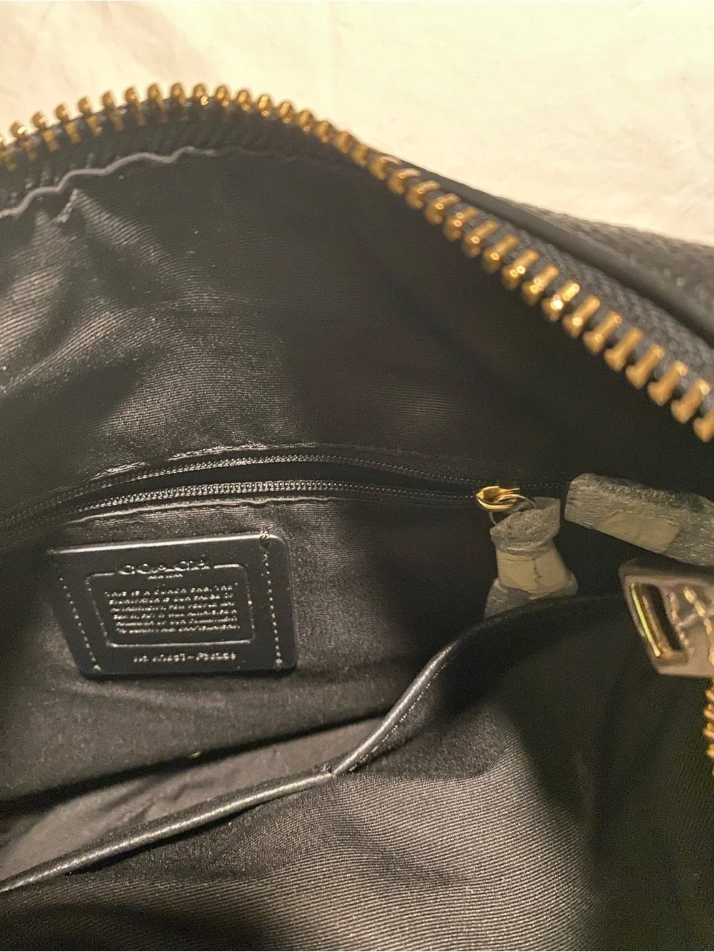 Coach Black Pebbled Leather Shoulder Hobo with Gold Hardware